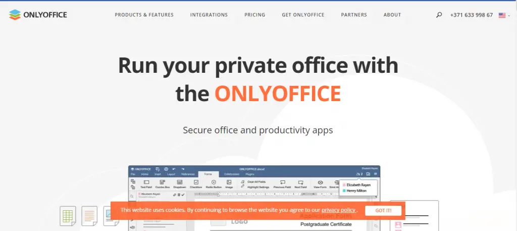 Screenshot of Onlyoffice